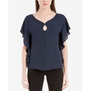 Max Studio London Keyhole Flutter Sleeve Top